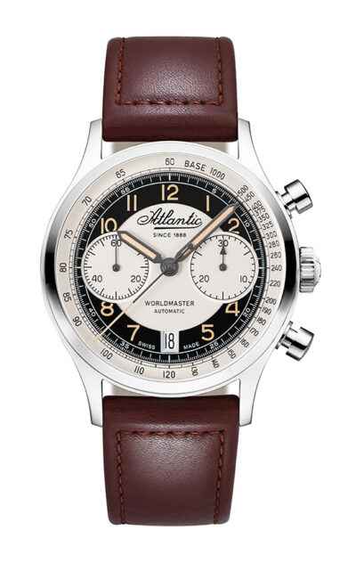 Atlantic Worldmaster Bicompax Dual Color on Leather Strap