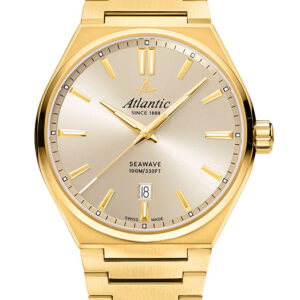 Atlantic Seawave watch in Yellow Gold PVD with Champagne Color 