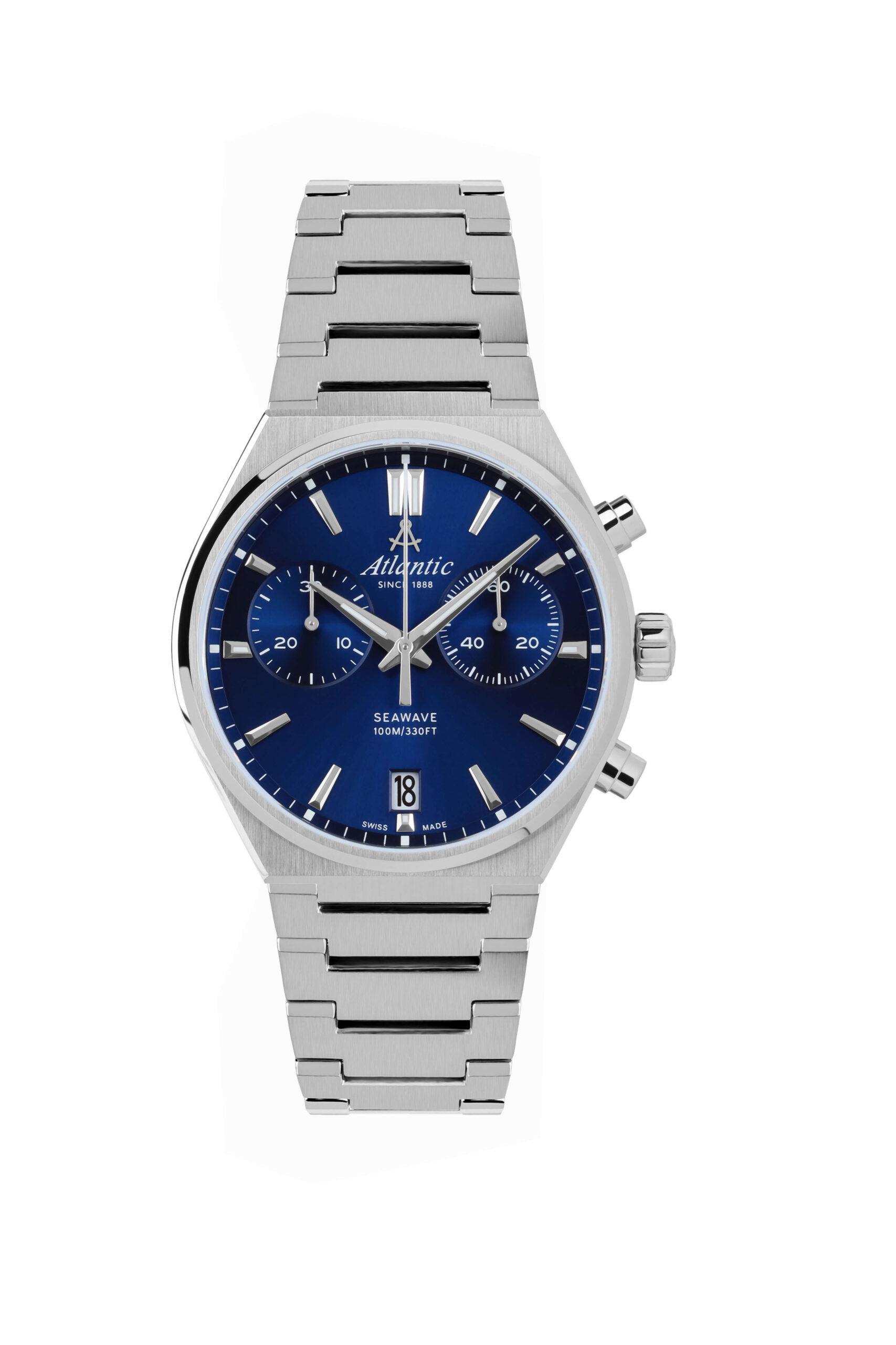 Seawave Chrono | Blue Dial on Metal Bracelet – Atlantic Watches