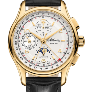 Worldmaster Automatik-Chronograph mit Mondphase Gelbgold | Limitierte Auflage mit goldenem Uhrwerk