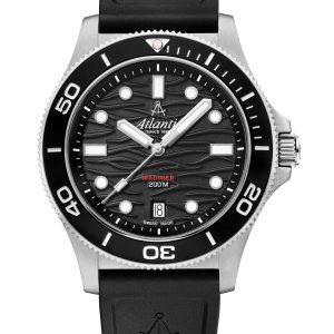 Atlantic Mariner Quartz Wave Noir sur bracelet PU