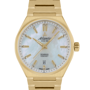 Seawave 35mm | Gelbgold PVD mit Perlmutt-Zifferblatt