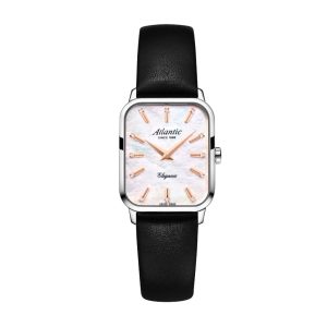 Elegance Belle | Perlmutt-Zifferblatt mit Lederarmband