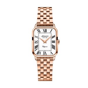 Elegance Belle | Rose Gold PVD mit römischen Ziffern und Metallarmband