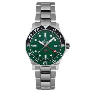 Atlantic Mariner Wave Quarz GMT Grün